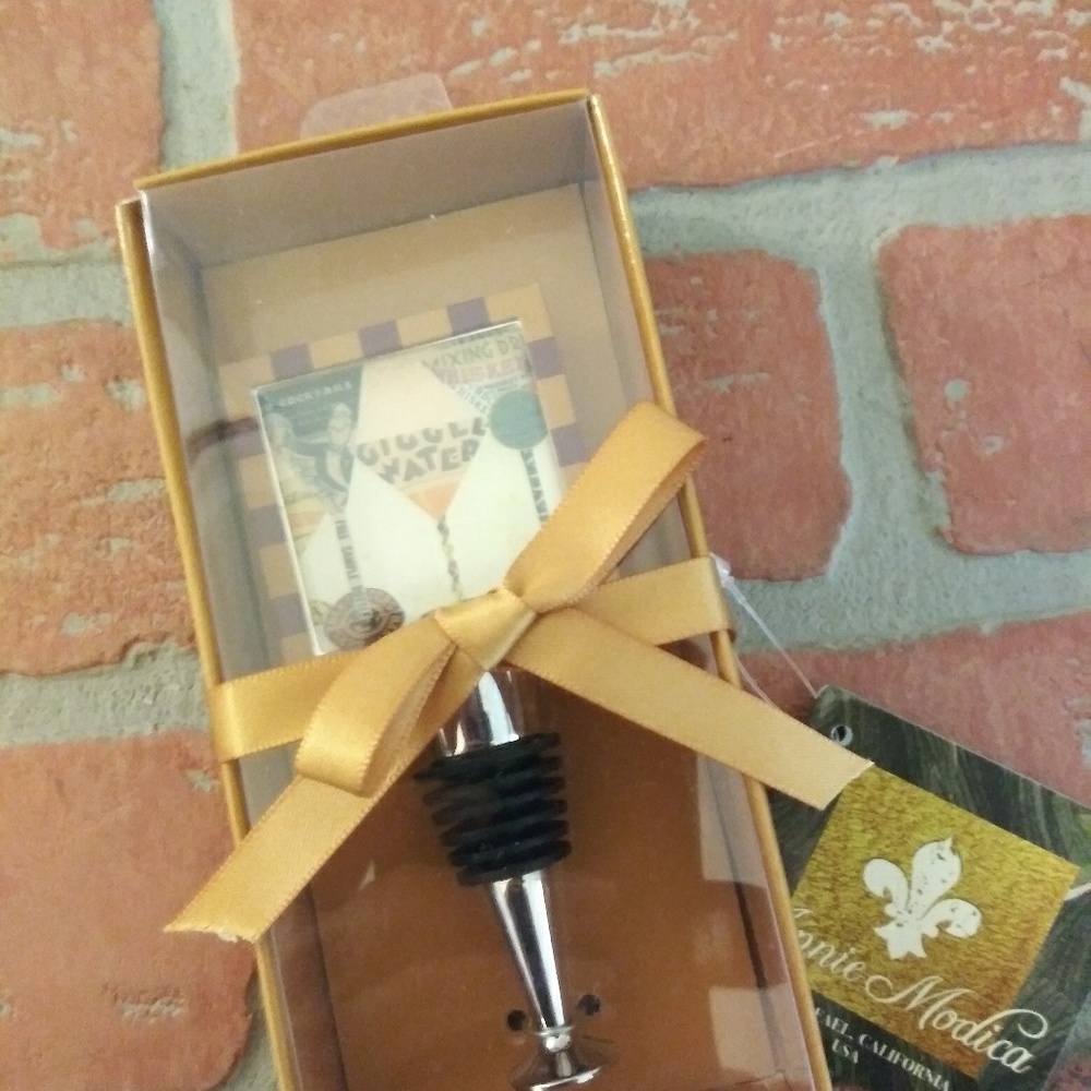 Annie Modica Wine Stopper NEW in BOX Housewarming Gift Decoupage MARTINi Image